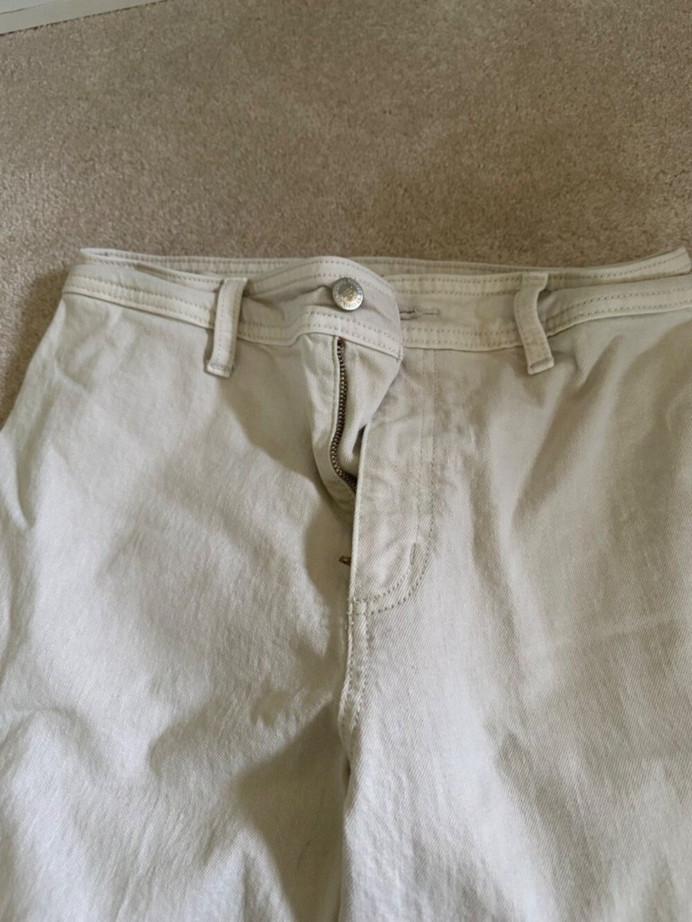 Universal Thread Womens Wide-Leg Beige Denim Pants With Back Pockets Size6 - Picture 7 of 16